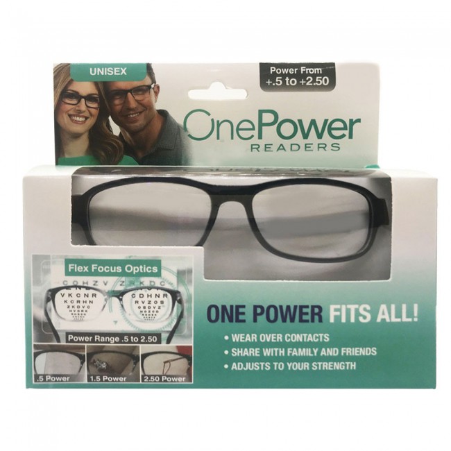 5Pack One Power Readers Auto Focus Unisex Reading Glasses with Adjustable Lens 0.5 – 2.5