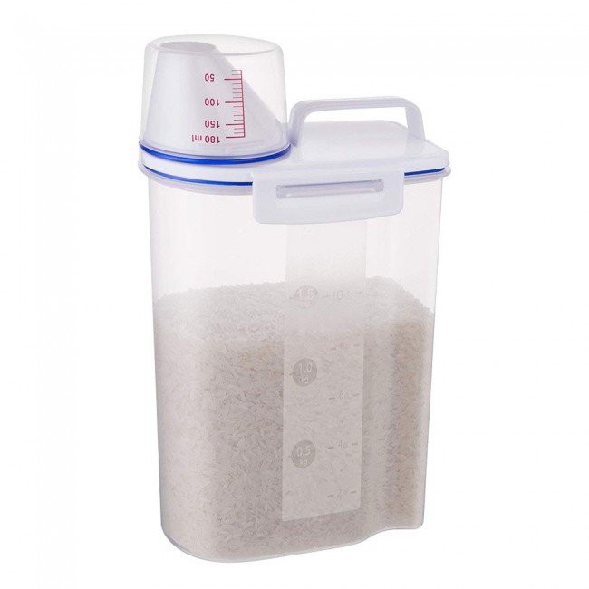 Rice and Cereal Storage Container with Measuring Cup 2.5ml 6-Pack 