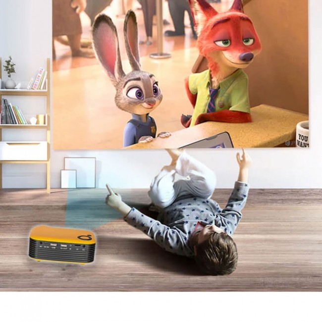 A2000 Mini LED Multimedia LCD Projector - Yellow