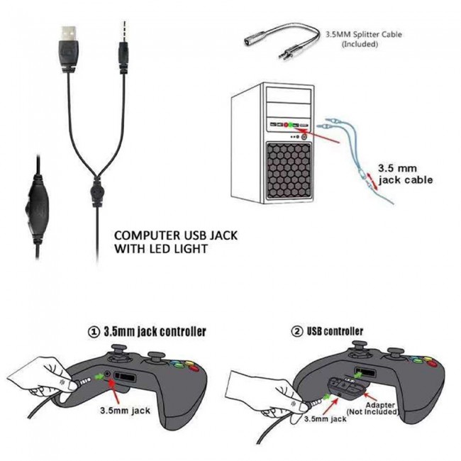 AKZ GM-019 Wired Noise Reduction Gaming Headphone with Mic