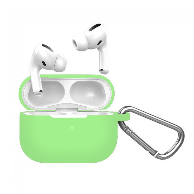 Airpods Pro Silicone Case with Carabiner - Green