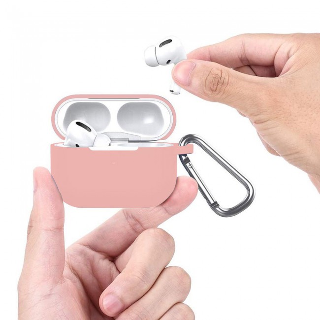 Airpods Pro Silicone Case with Carabiner - Pink