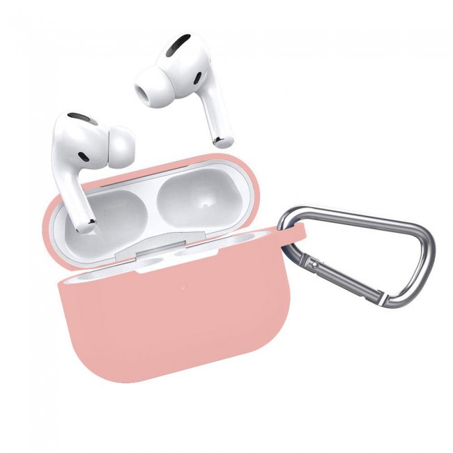 Airpods Pro Silicone Case with Carabiner - Pink
