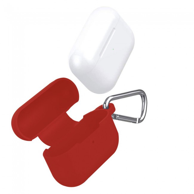 Airpods Pro Silicone Case with Carabiner - Red