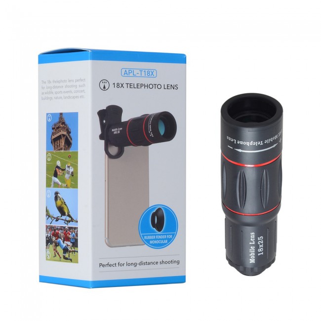 Apexel 18x Optical Telephoto Lens for Smartphones APLT18X