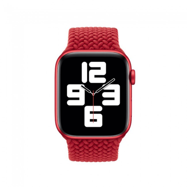 Apple Watch 38-40-41mm Yarn Braided Solo Loop Band Size M Henlein Series by Margoun – Red