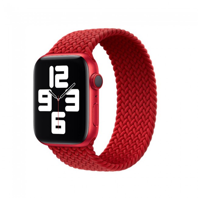 Apple Watch 38-40-41mm Yarn Braided Solo Loop Band Size M Henlein Series by Margoun – Red