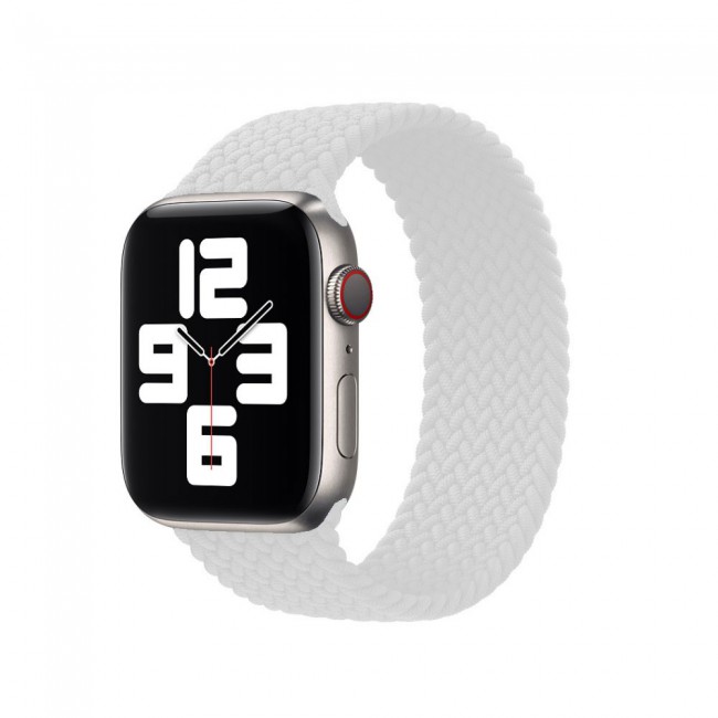 Apple Watch 38-40-41mm Yarn Braided Solo Loop Band Size M Henlein Series by Margoun - White