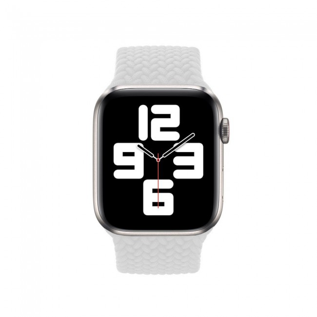 Apple Watch 38-40-41mm Yarn Braided Solo Loop Band Size M Henlein Series by Margoun - White