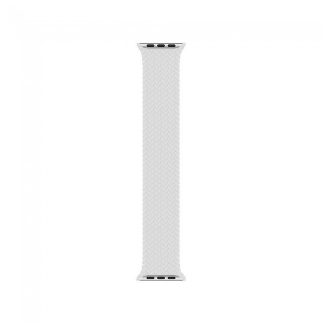 Apple Watch 38-40-41mm Yarn Braided Solo Loop Band Size M Henlein Series by Margoun - White