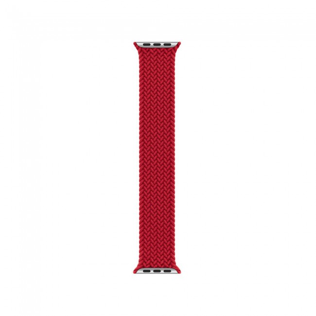 Apple Watch 42-44-45mm Yarn Braided Solo Loop Band Size M Henlein Series by Margoun - Red