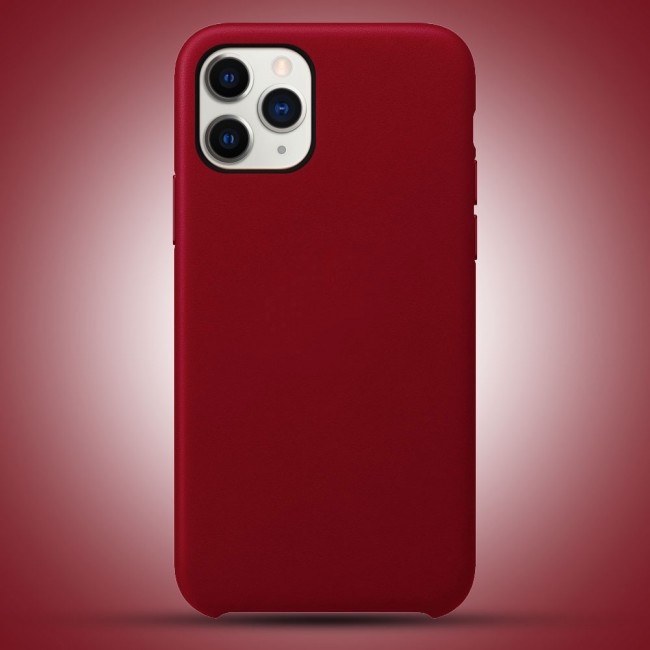 Apple iPhone 11 Pro Max Protective Leather Case Cover - Red