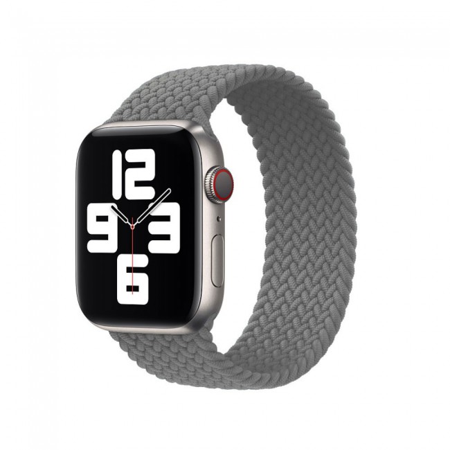 Apple Watch 42-44-45mm Yarn Braided Solo Loop Band Size M Henlein Series by Margoun - Grey
