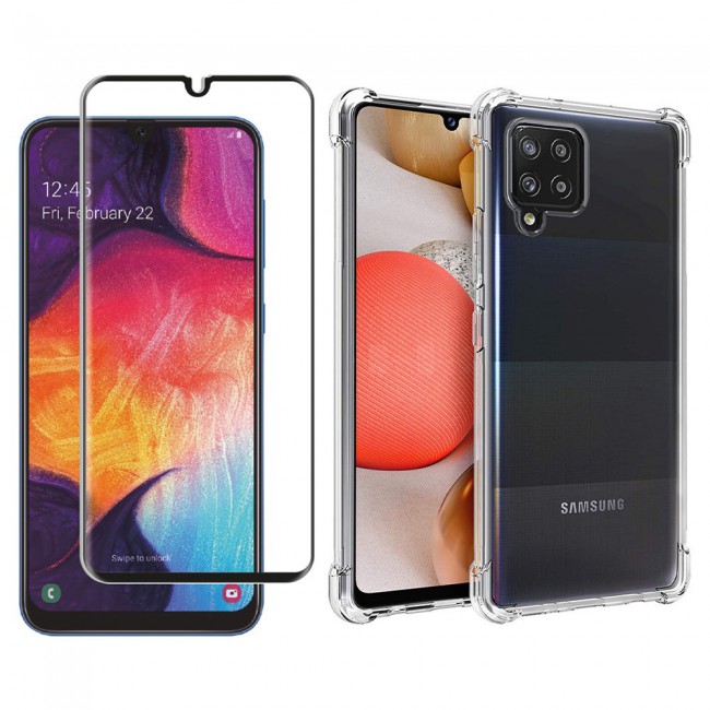 Samsung Galaxy A42 5G - Clear TPU Gorilla Cover with 3D Tempered Screen Protector