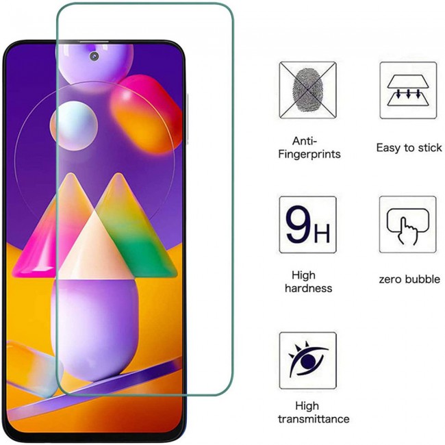 Galaxy M31s TPU Gorilla Soft Jelly Case Cover with 2 Tempered Glass Screen Protector - Clear