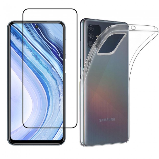 Samsung Galaxy M51 - Clear TPU Cover with 3D Tempered Screen Protector