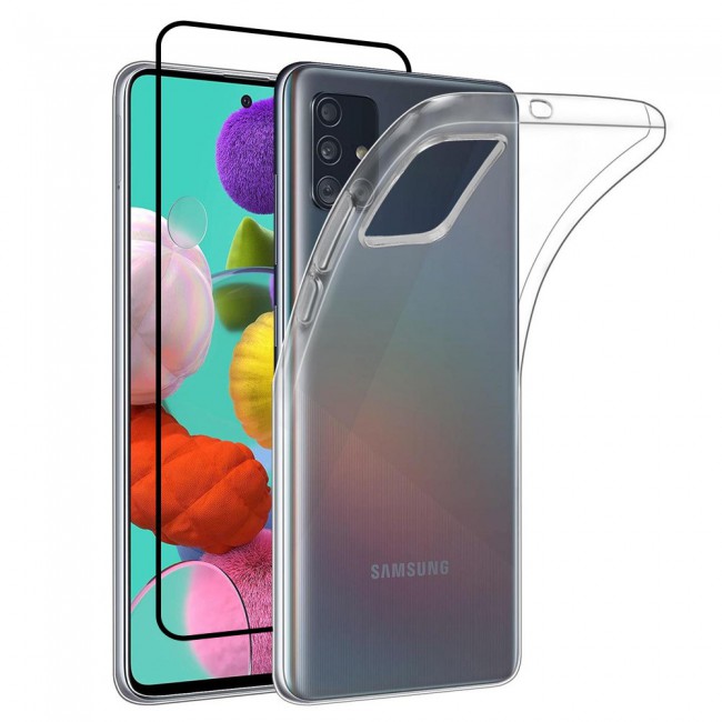 Samsung Galaxy M51 - Clear TPU Cover with 3D Tempered Screen Protector