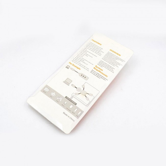 High Speed 4 Port USB 2.0 Mini Cable Hub White Man