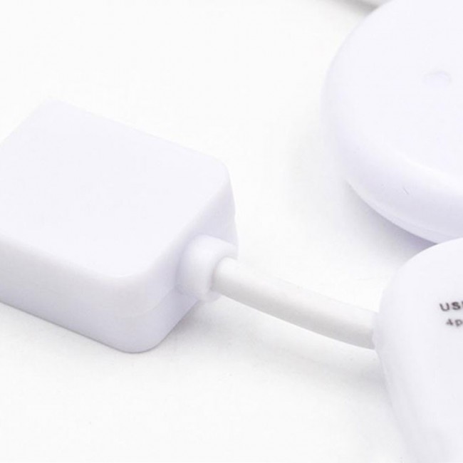 High Speed 4 Port USB 2.0 Mini Cable Hub White Man