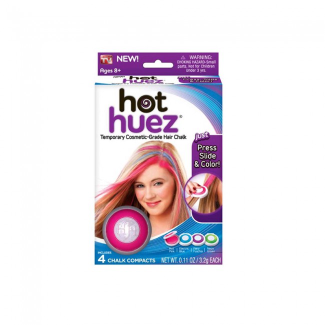 Hot Huez 4-Color Temporary Hair Chalk Washable Hair Dye