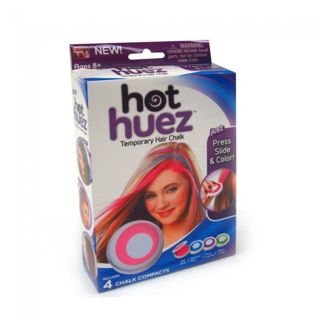 Hot Huez 4-Color Temporary Hair Chalk Washable Hair Dye