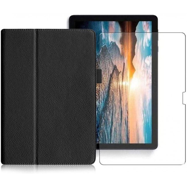 Huawei MatePad T10 and T10s T 10s 10.1-inch 2-Pack Smart Folio Stand Case Cover and Screen Protector - Black