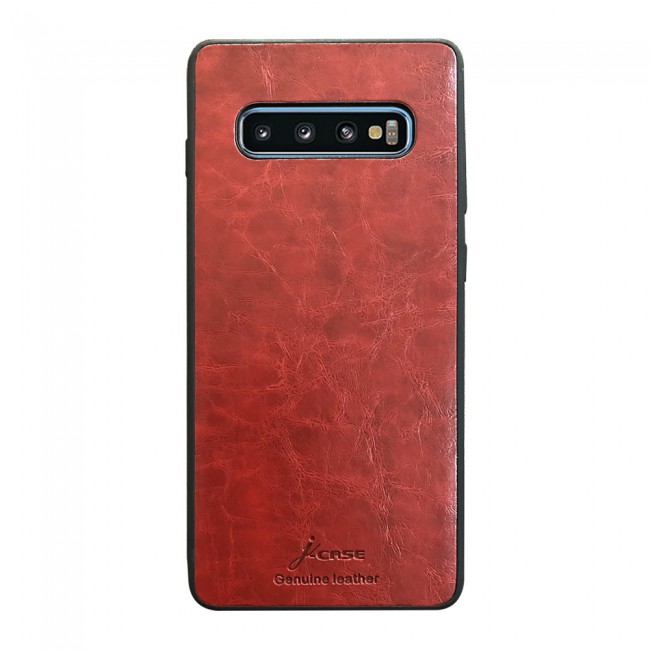 J Case Leather Back Case Cover for Samsung Galaxy S10  ( Black , Blue , Red , Grey )