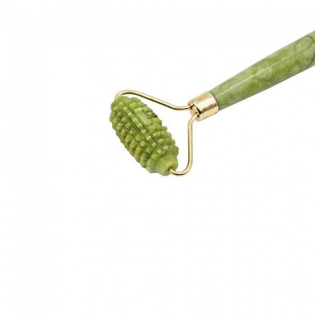 Double-Head Jade Stone Facial Roller Massager Tool - Green