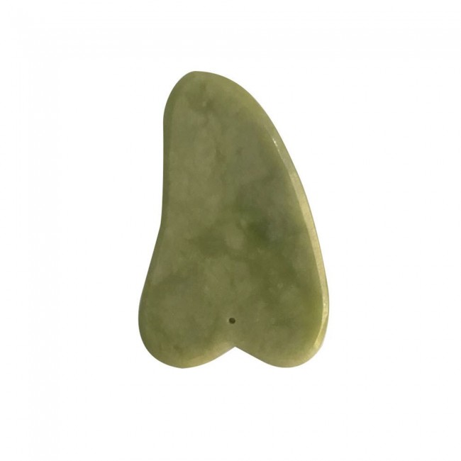 Jade Stone Facial Roller Massager with Guasha Board - Green