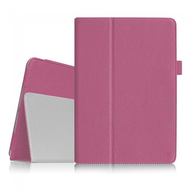Two-Fold Leather Stand Cover with Screen Protector for Huawei Matepad T10s 10.1-inch - Pink