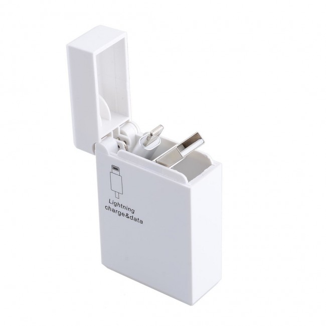 Margoun Lightning Cable for Apple iPhone , iPod , iPad in a Portable Retractable Lighter Shape ( Blue , Green , White , Yellow , Orange )