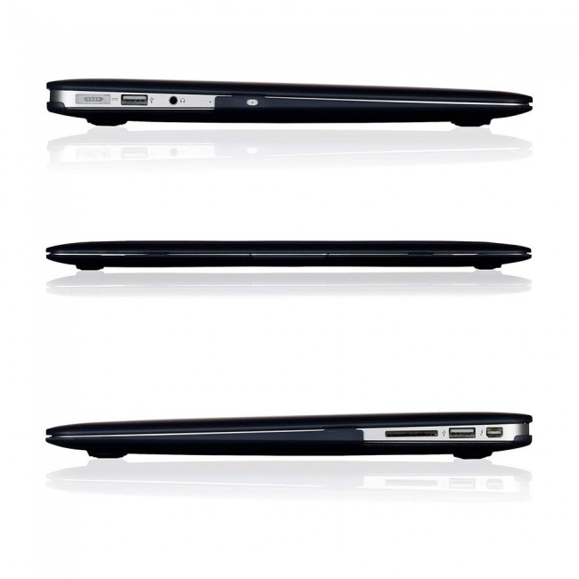 2Pack MacBook Air 13-inch A1396 A1466 A1369 Protective Hard Case with Premium Keyboard Cover - Black