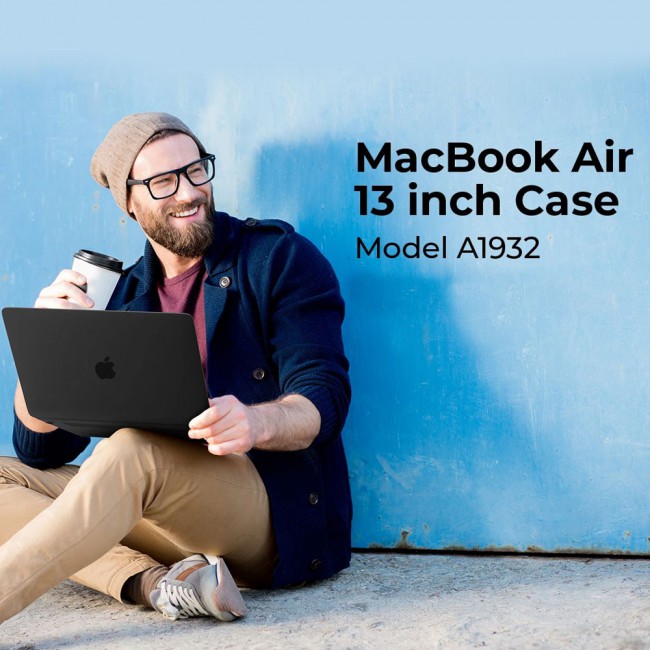 MacBook Air 13-inch A1932 A2179 Protective Hard shell Case - Black