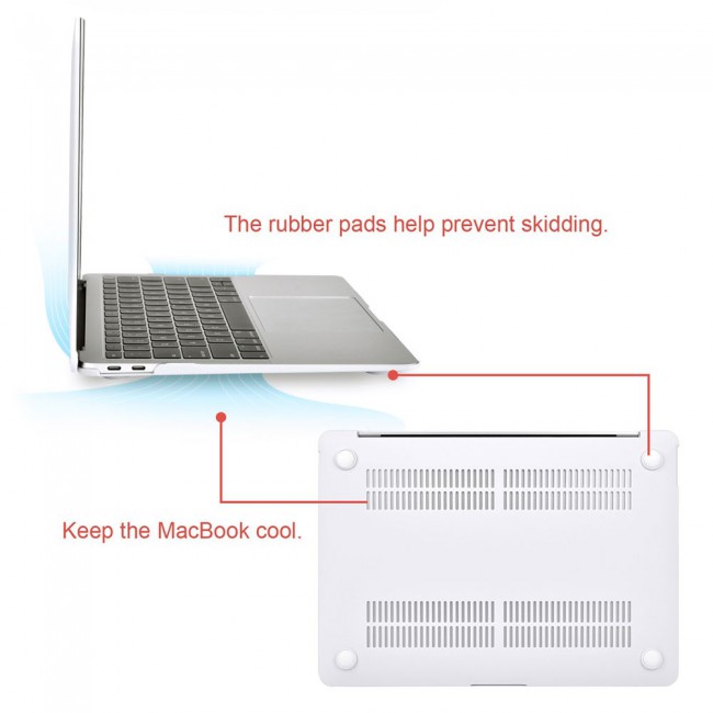 MacBook Air 13-inch A1932 A2179 Protective Hard shell Case - White