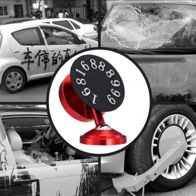 Margoun Magnetic Car Mount Phone Holder with Parking Number Display for Apple iphone XS / XS MAX / XR in ( Black , Red )