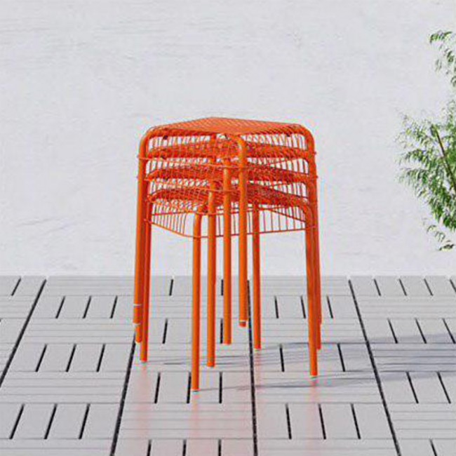 Metal Stack Stools Pack of 4 in Orange (UFE)
