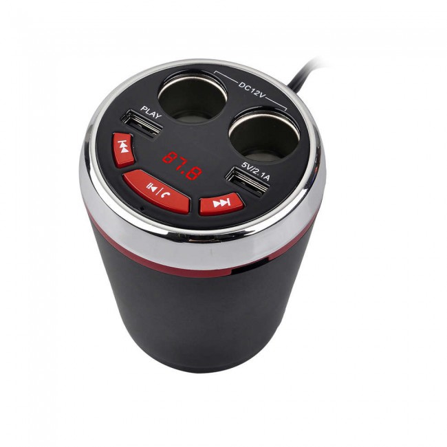 A23 Car Multi-Functional Dual-USB Cigarette Lighter - Black
