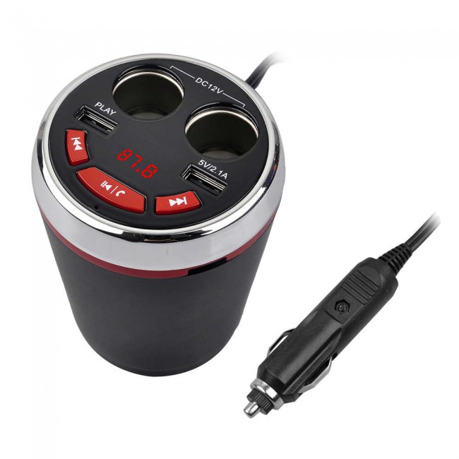 A23 Car Multi-Functional Dual-USB Cigarette Lighter - Black