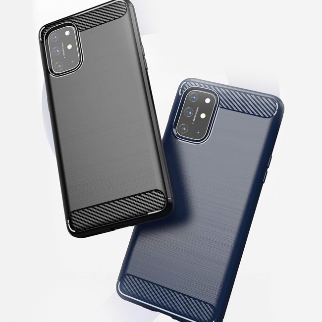 OnePlus 8T Brushed Carbon Fiber Case Cover - Black