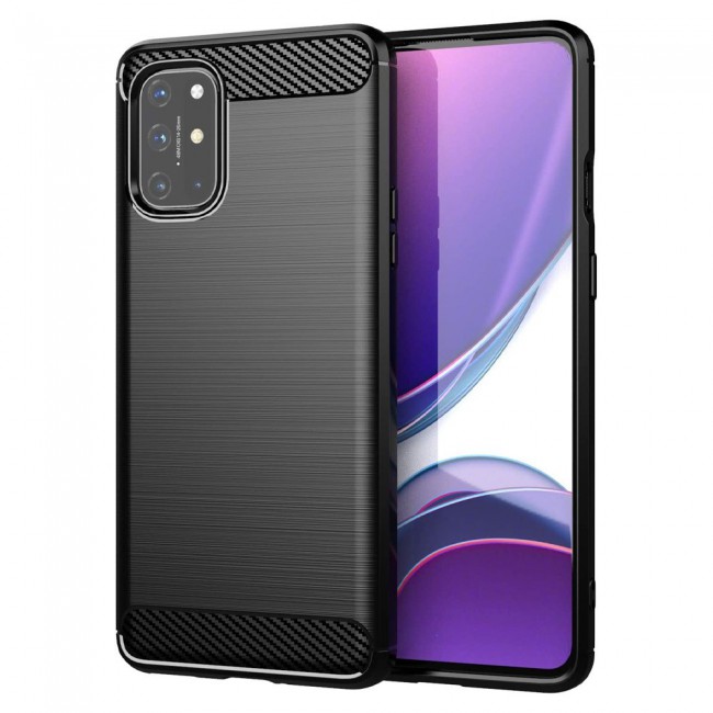 OnePlus 8T Brushed Carbon Fiber Case Cover - Black