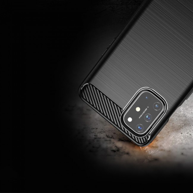 OnePlus 8T Brushed Carbon Fiber Case Cover - Black