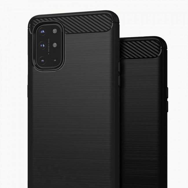OnePlus 8T Brushed Carbon Fiber Case Cover - Black