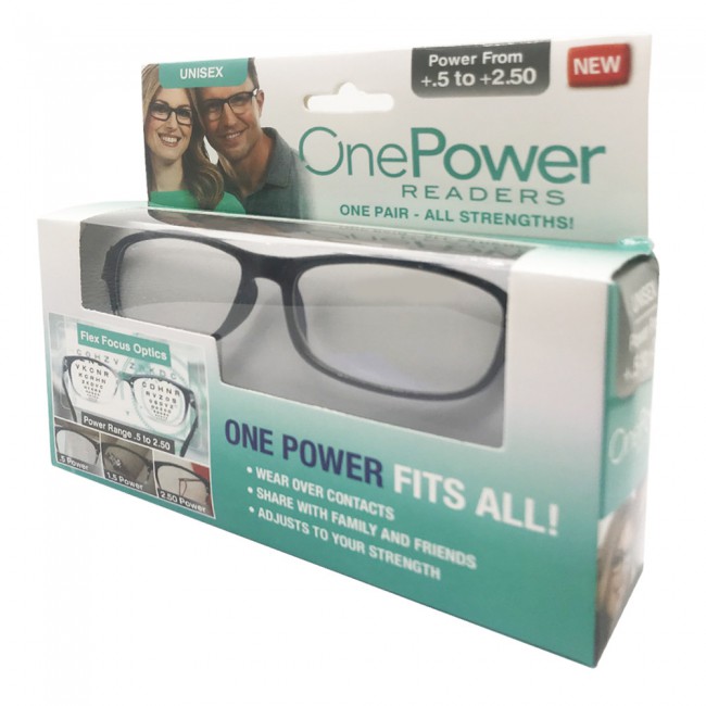 One Power Readers Auto Focus Unisex Reading Glasses with Adjustable Lens 0.5 – 2.5