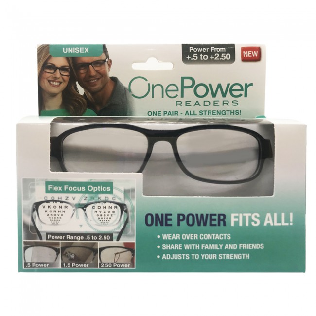 One Power Readers Auto Focus Unisex Reading Glasses with Adjustable Lens 0.5 – 2.5