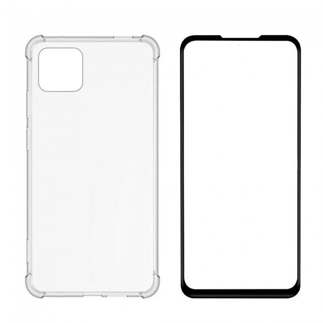 Oppo A72 5G TPU Gorilla Clear Case Cover with 3D Tempered Screen Protector