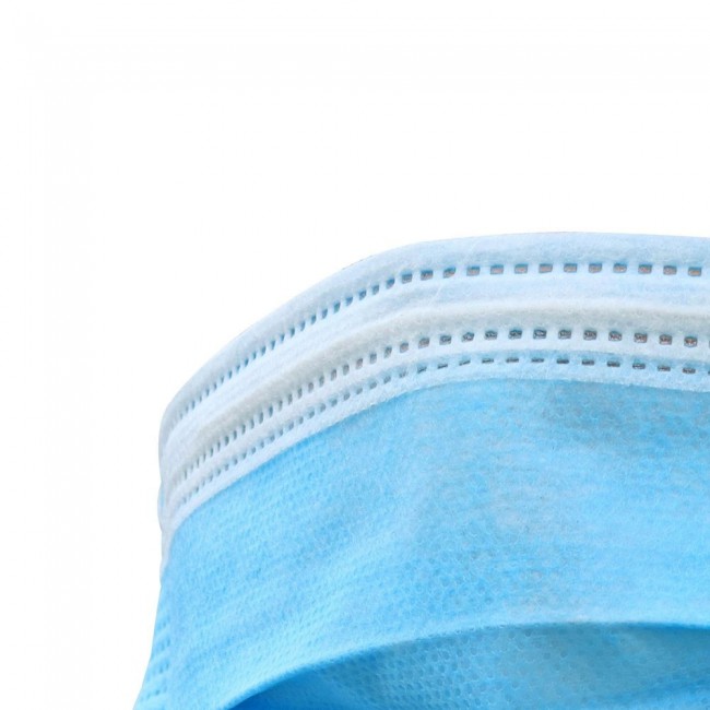 Pack of 50 Disposable 3-Ply Face Mask - Blue White