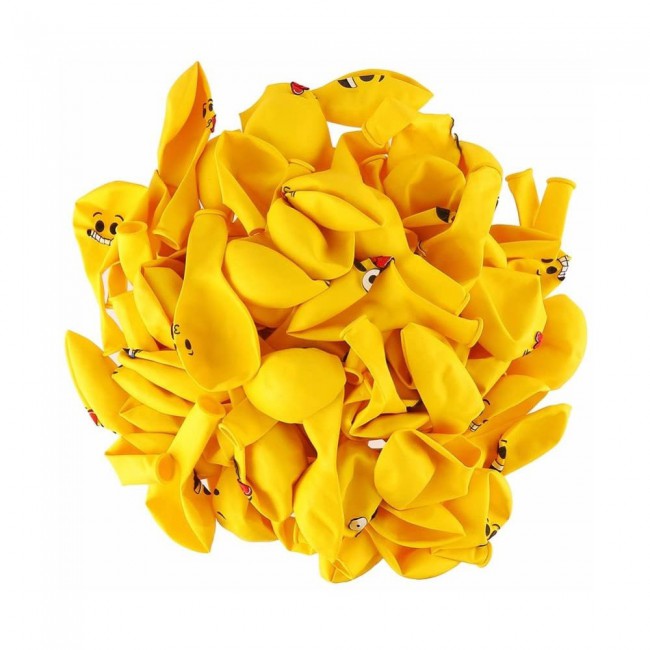 Party Props 25 Pcs Emoji Balloons Mixed Smiley Designs