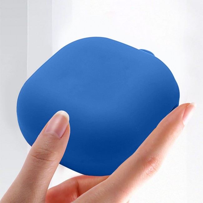 Protective Silicone Case with Carabiner for Galaxy Buds Live Buds 2 Buds Pro - Blue