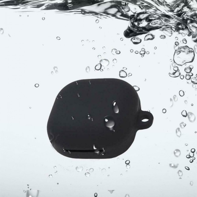 Protective Silicone Case with Carabiner for Galaxy Buds Live - Black