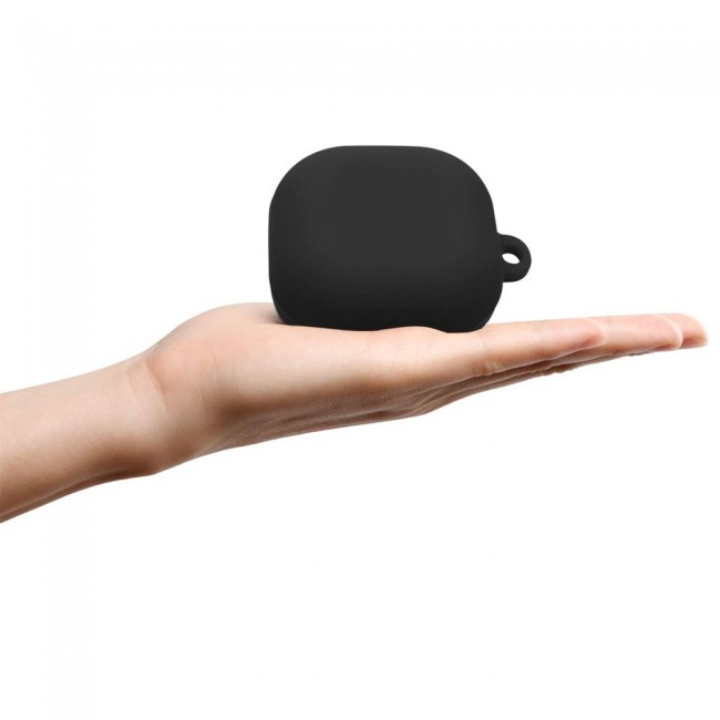 Protective Silicone Case with Carabiner for Galaxy Buds Live - Black